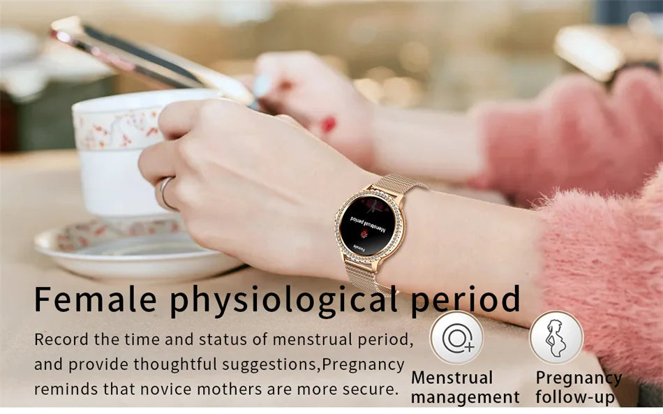 2025 New Fashion Women Smart Watch AMOLED HD Screen Sports Watch Health Heart Rate Voice Call Smart Watch For Android IOS