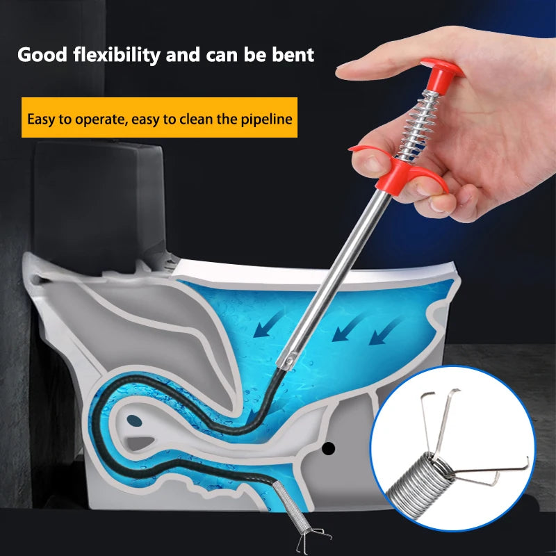 Hand Pinch Cleaning Sewer Pipe Plunger Hand Pinches Four Claws Pipe Opener Drains Four Claw Telescopic Bathroom Accessories Home