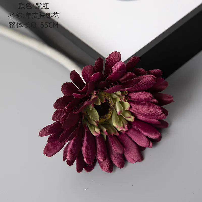 1piece 55cm Artificial Gerbera Flower Branch Wedding Garden Decoration Fake Silk Sunflower Party Home Decoration Accessories