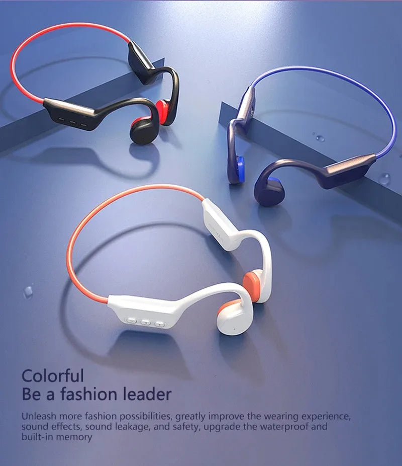 IPX8 Waterproof Swimming Diving Bone Conduction Headphone Bluetooth 5.3 Bass Wireless Headset MP3 (32G) Player fitness Earphone