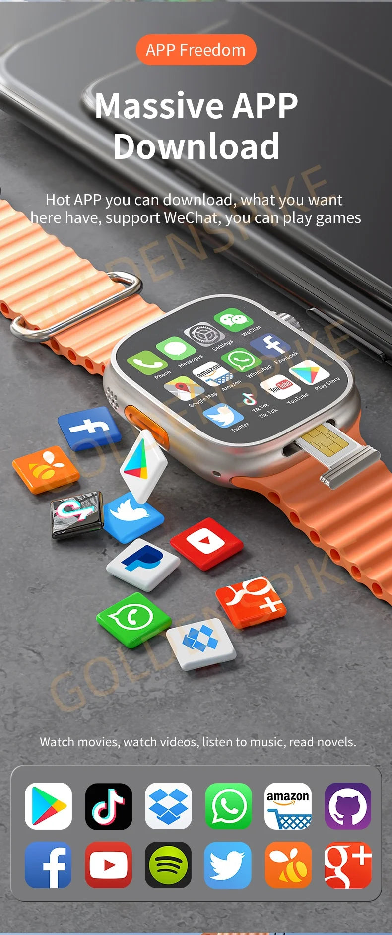 S10 Ultra Max Smartwatch 4G Android 10.0 2.2inch Amoled Rotary Camera Video Call GPS WIFI App Download S10 Ultra Smart Watch Men