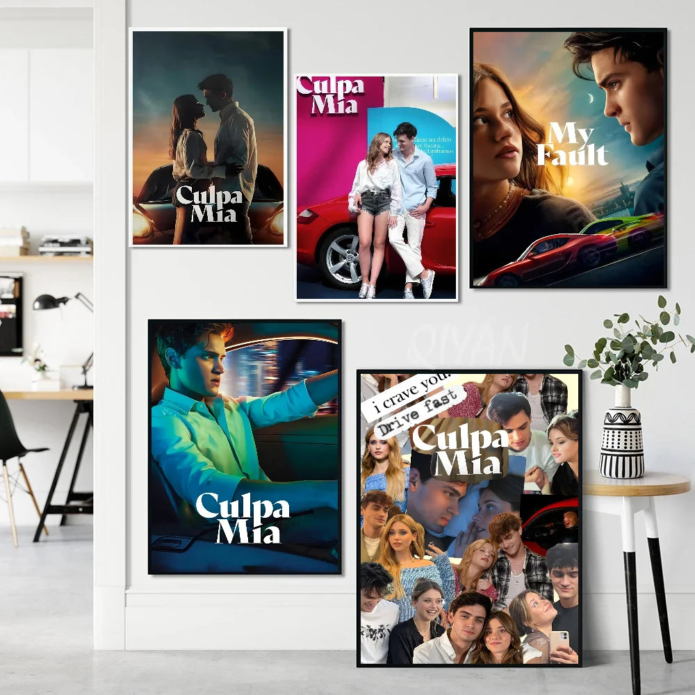 My Fault Culpa Mia 2023 Movie Poster Self-adhesive Art Waterproof Paper Sticker Coffee House Bar Room Wall Decor