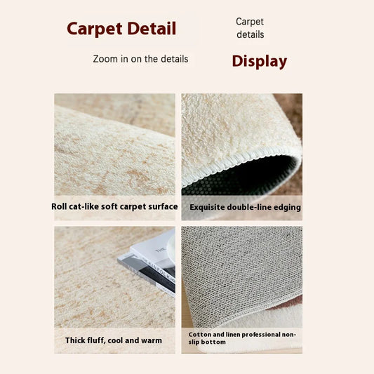 VIKAMA Upgrade Material Living Room Carpet Simple Thick Family Bedroom Minimalist Bed Rug Sofa Coffee Table Carpet Home Decor