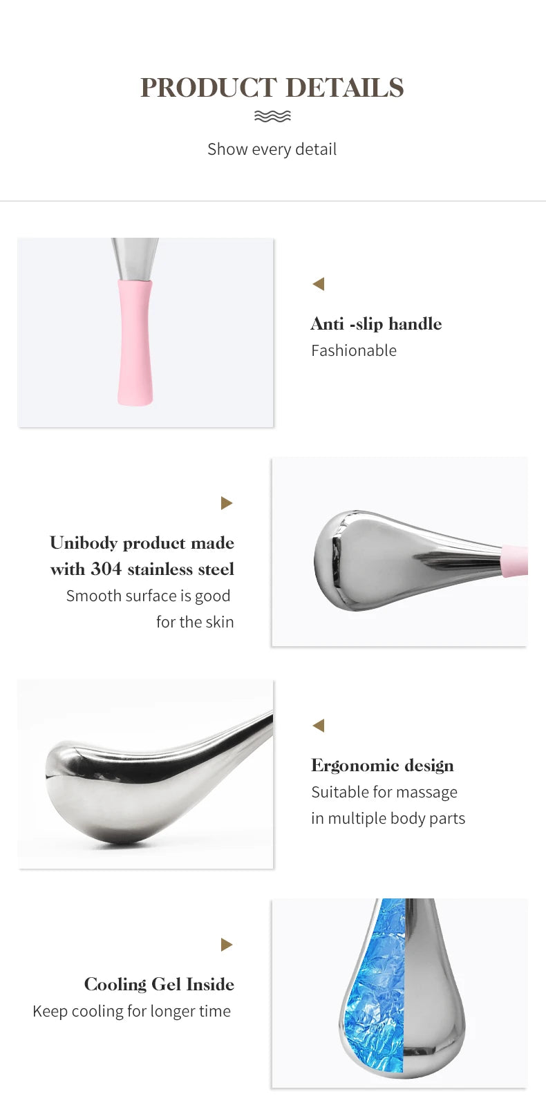 Ice Globes for Face Eyes Stainless Steel Cryo Sticks for Beauty Routines Facial Cold Roller Cooling Globes for Puffiness Wrinkle
