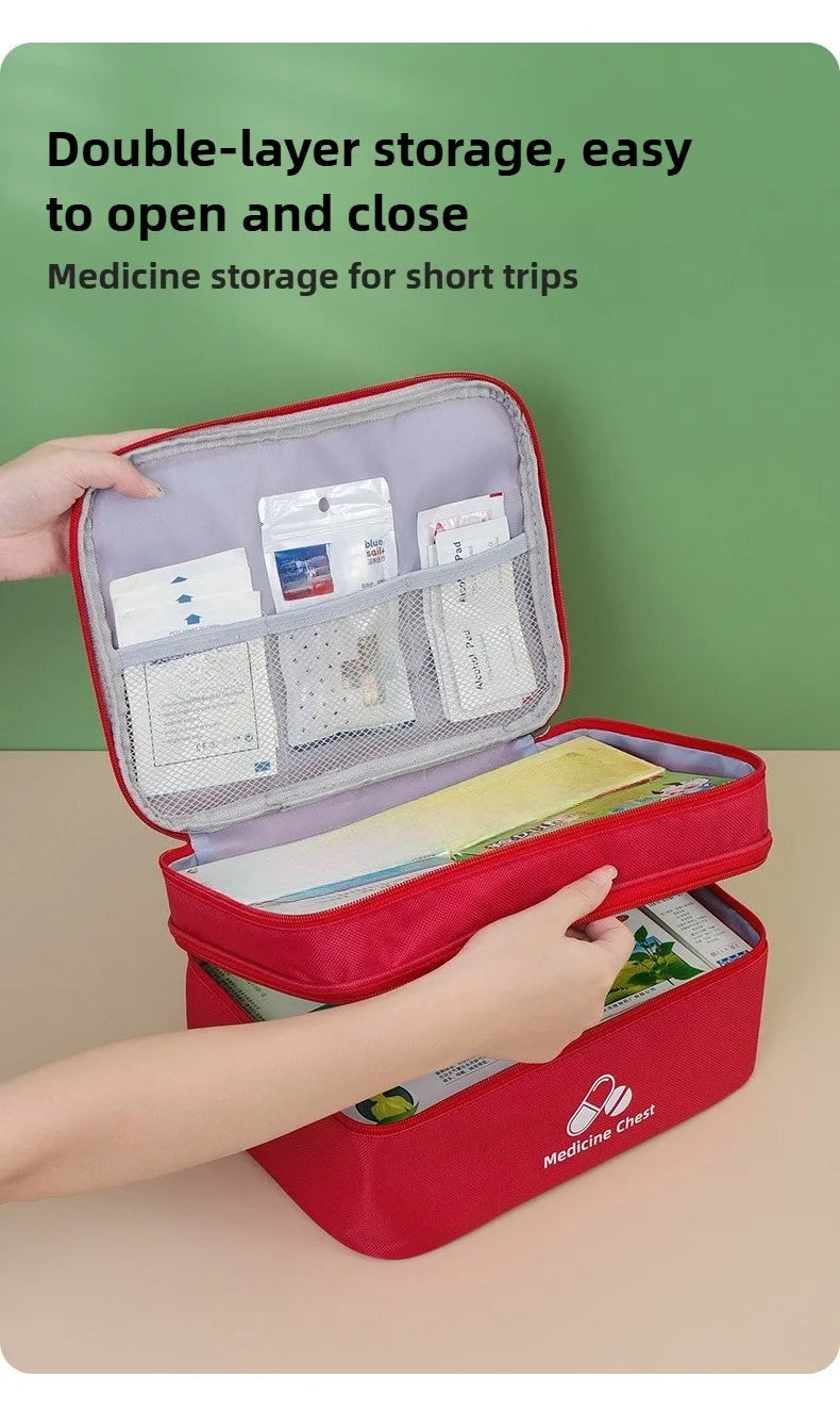 Outdoor Portable Medicine Storage Bag Home First Aid Bag Medicine Box Emergency Bag Epidemic Prevention Bag School Health Bag