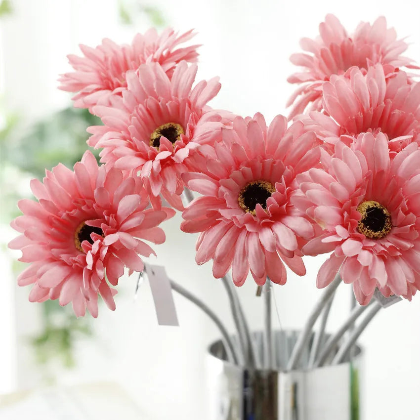 1piece 55cm Artificial Gerbera Flower Branch Wedding Garden Decoration Fake Silk Sunflower Party Home Decoration Accessories