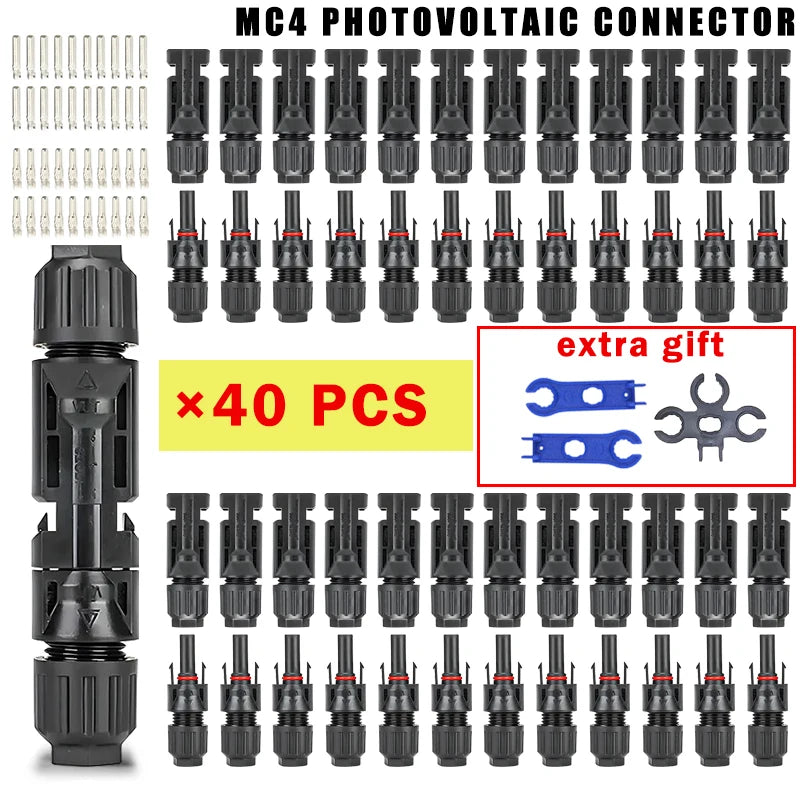 10/20/40/100/200/400Pcs Photovoltaic Solar Connector kit 1000V 30A connectors for solar panels PV/MC 2.5/4/6mm²