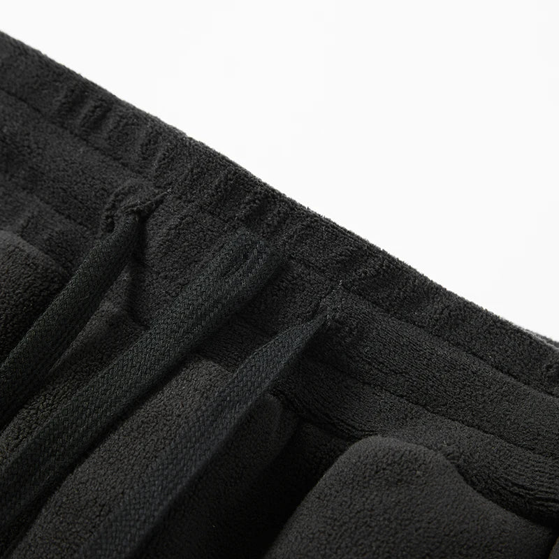 YJKVUR Unisex 2025 Winter New Oversize Pants Men Women Warm Fleece Liner Drawstring Trousers Casual Comfortable Gym Sweatpants