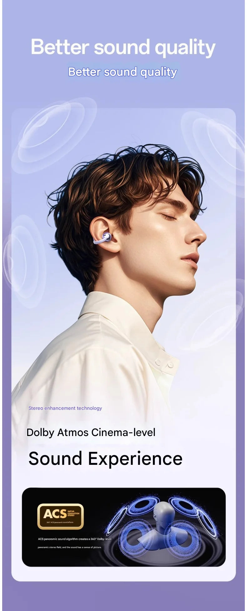Original Sony Q88 Wireless Earphones Bone Conduction Headset Bluetooth 5.4 Earbuds Clip on Ear Comfortable with Digital Display