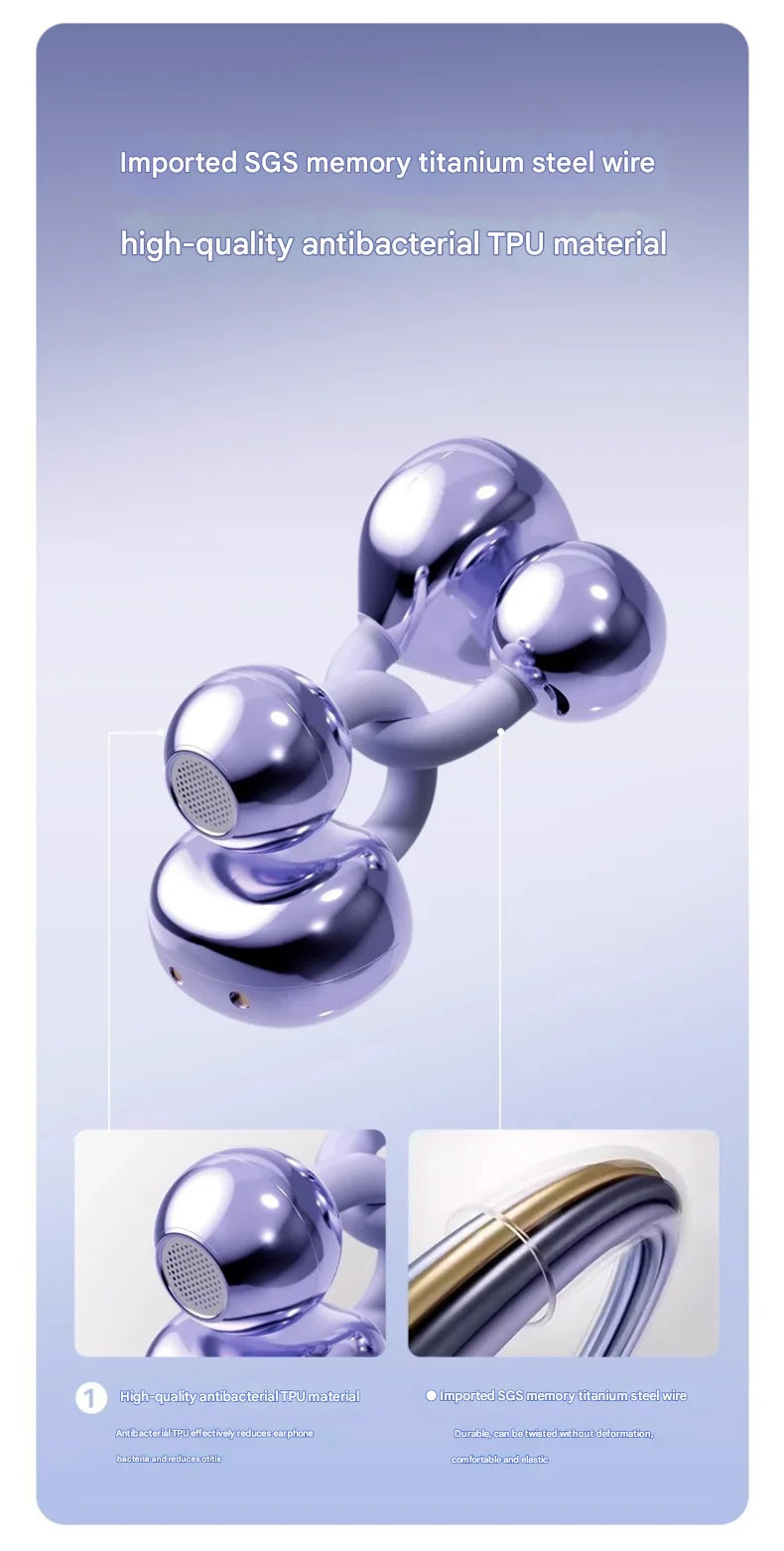 Original Sony Q88 Wireless Earphones Bone Conduction Headset Bluetooth 5.4 Earbuds Clip on Ear Comfortable with Digital Display