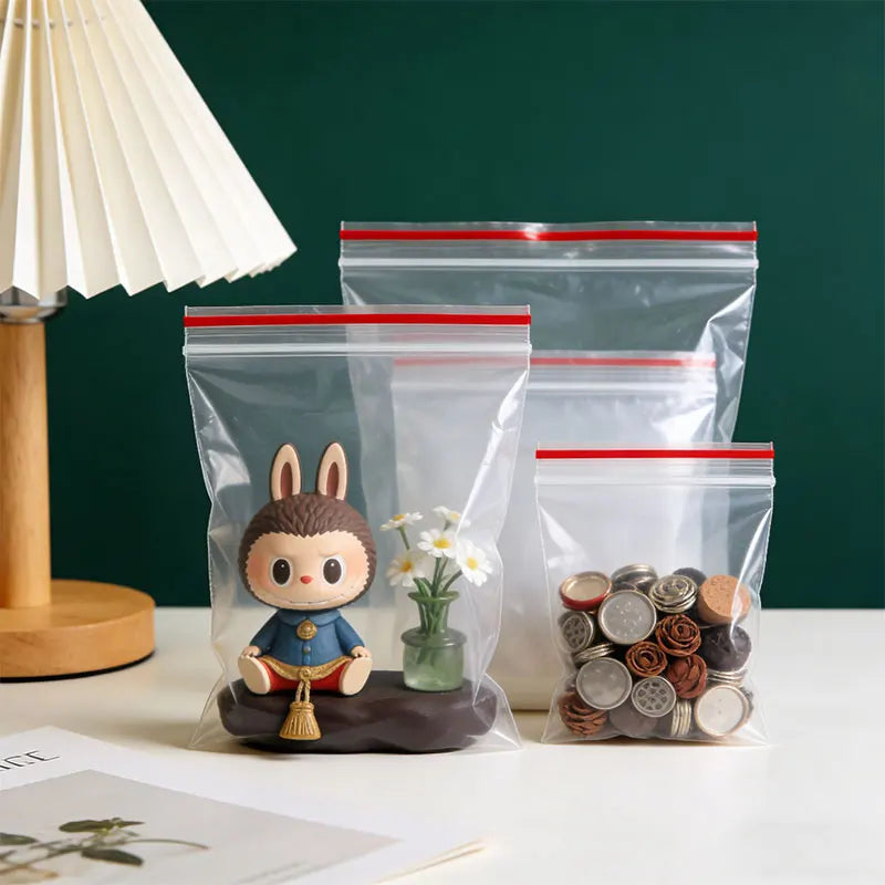 Wholesale Plastic Transparent Ziplock Bags Clear Resealable Waterproof Food Storage Bags Small Jewelry Zip Seal Packaging Bags