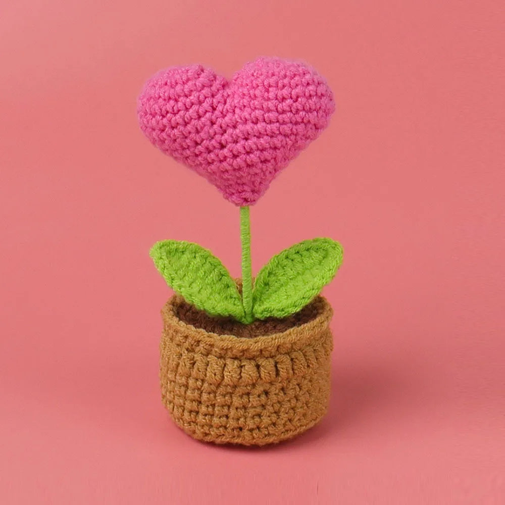 New Crochet SunFlowers Cute Knitting Flowers Potted Graduation Gift Handwoven Plant Car Table Home Decor Items