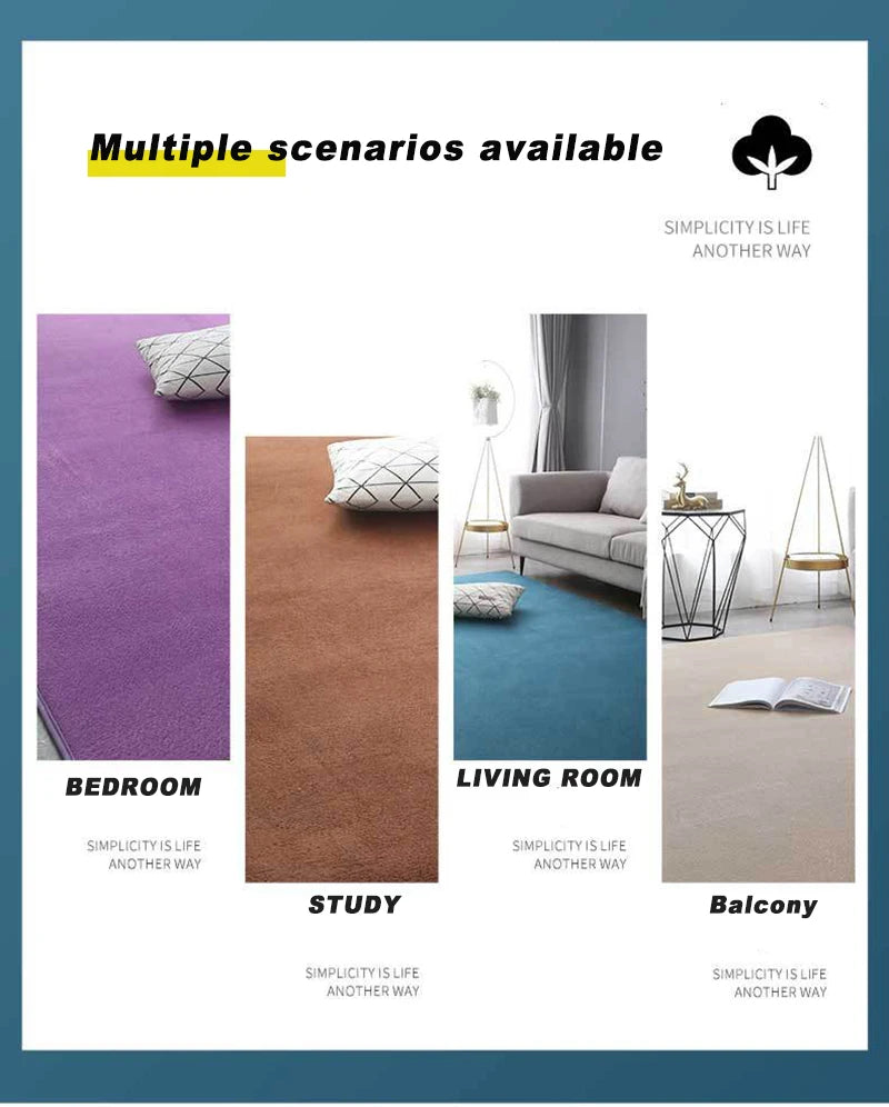 VIKAMA Modern Coral Velvet Carpet Soft Non-Slip Living Room Bedroom Carpet Large Area Children's Play Floor Mat For Home Decor