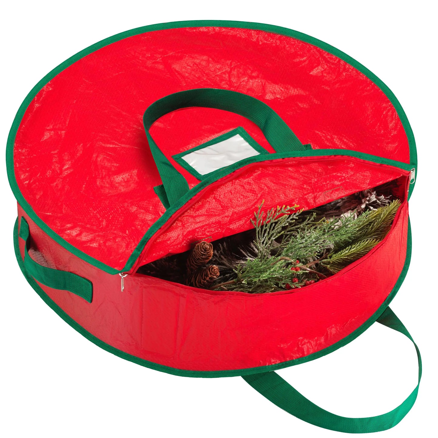 Durable Foldable Christmas Wreath Storage Bags Waterproof Dustproof Round Decoration Storage Bag with Handles Storage Bag