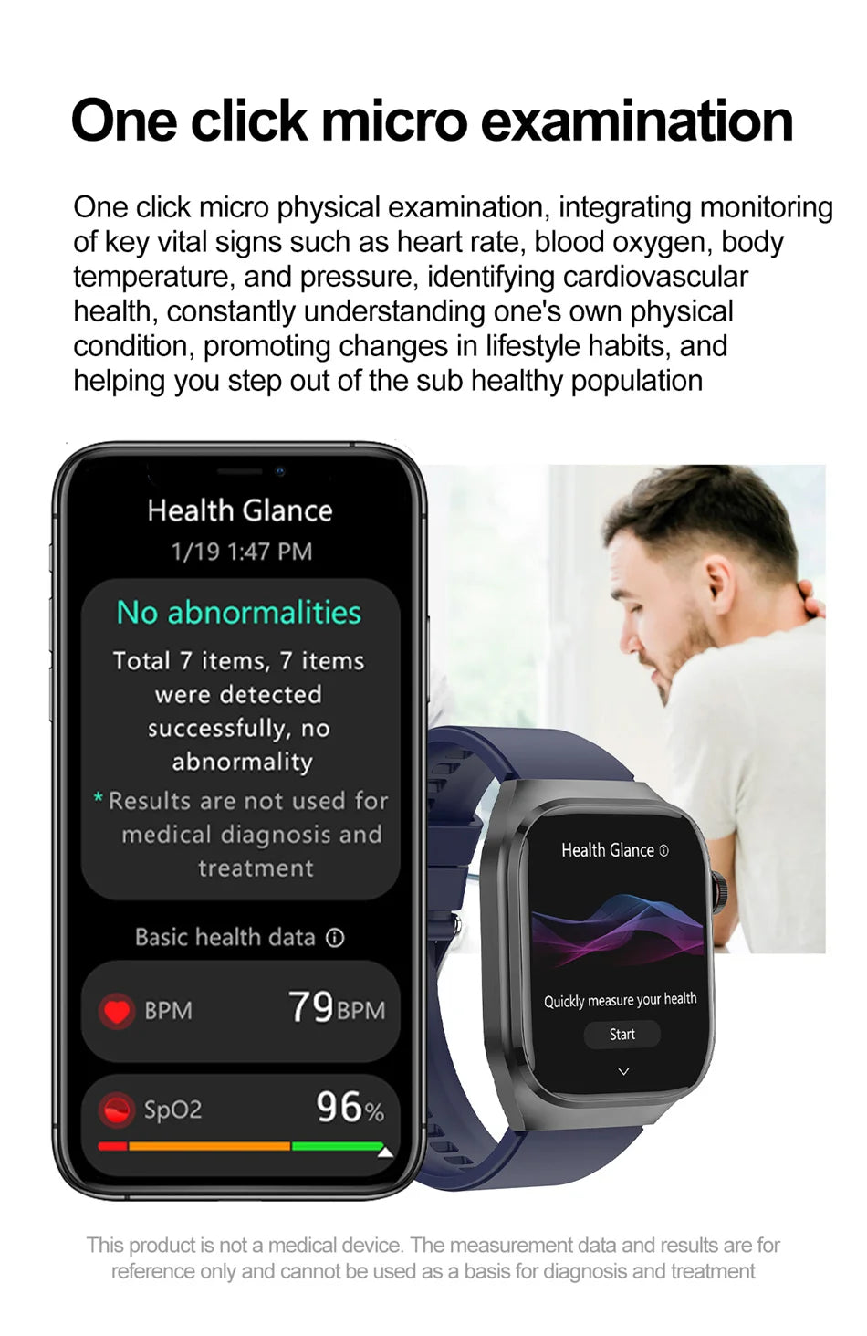 2025 New ECG+PPG Clock Smartwatch Men Uric Acid Blood Pressure Blood Oxygen Body Analysis Heart Health Monitor Smart Watch lady