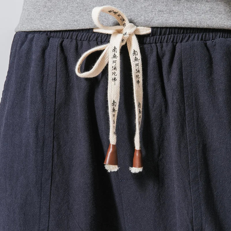 2025 New Trendy Men Harem Pants Loose Oversized Style Cotton and Linen High Quality Jogger Sweatpants Casual Male Trousers