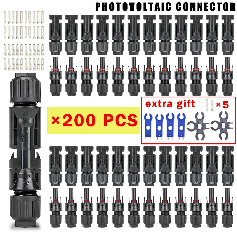 10/20/40/100/200/400Pcs Photovoltaic Solar Connector kit 1000V 30A connectors for solar panels PV/MC 2.5/4/6mm²
