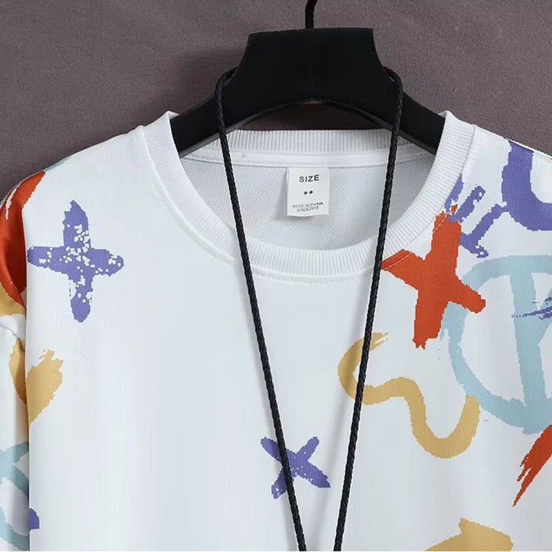New Spring Collection Men's Sweatshirt Japanese Cartoon Graphic Hoodie Plus Size Top Loose Fit Fashion Men's Clothing