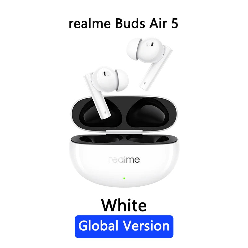 Global Version realme Buds Air 5 TWS Earphone 50dB Active Noise Cancellation Wireless Headphone 38Hour Battery Life Bluetooth5.3