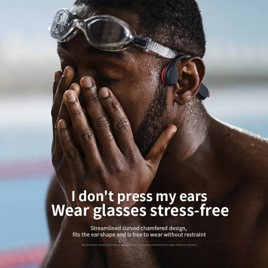 IPX8 Waterproof Swimming Diving Bone Conduction Headphone Bluetooth 5.3 Bass Wireless Headset MP3 (32G) Player fitness Earphone