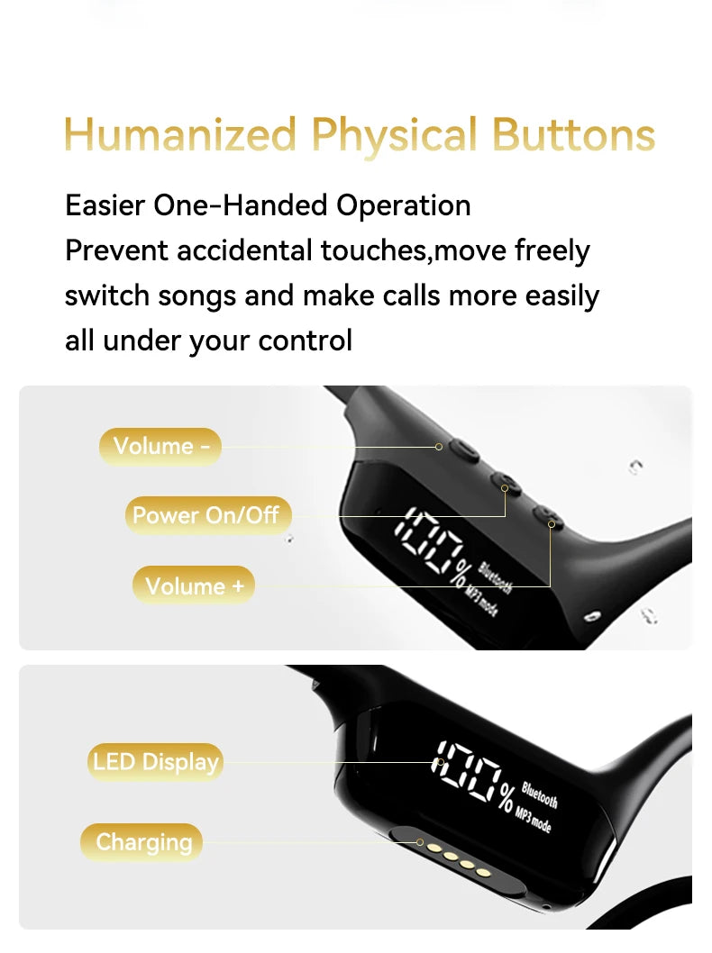 IPX8 Waterproof Swimming Bone Conduction headphone Bluetooth 5.4 Bass Wireless headset MP3 (32G) Player Cycling Fitness Earphone