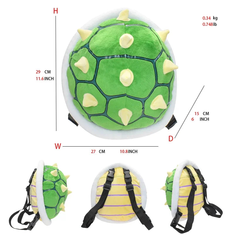 9 Styles Super Mario Plush Backpack Koopa Troopa Bowser Lemmy Yoshi Turtle Shell Stuffed Plushie Toys Cartoon Peluche Dolls Bag