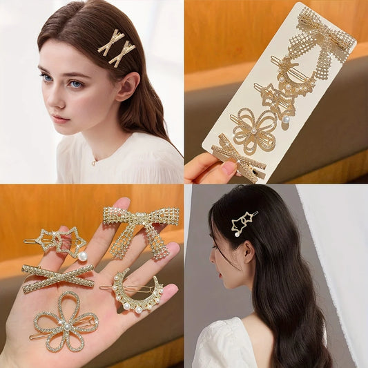 5Pcs Women's Model,Multi-Style Duckbill Clip and Hair Clip Combination, Suitable for Parties, Recommended Gift Hair Accessories