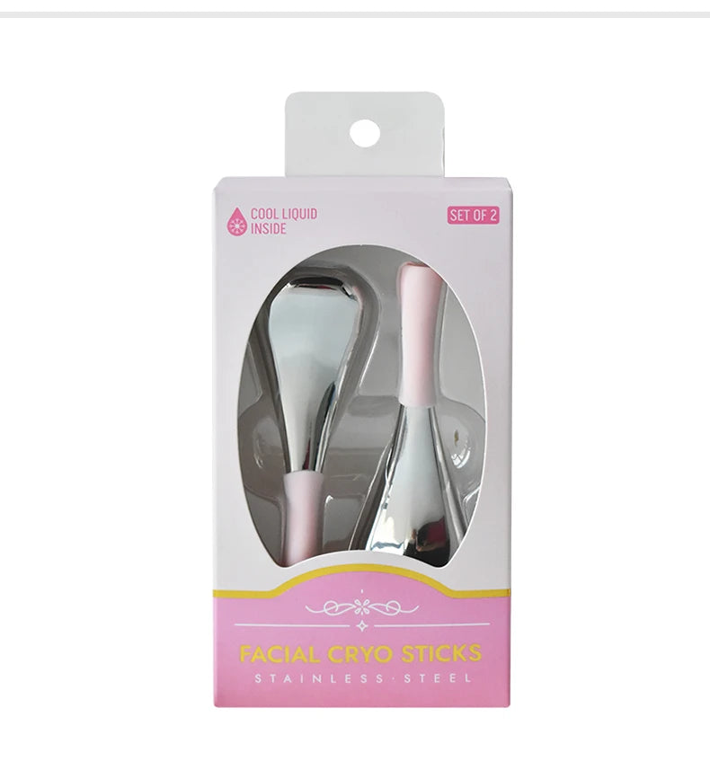Ice Globes for Face Eyes Stainless Steel Cryo Sticks for Beauty Routines Facial Cold Roller Cooling Globes for Puffiness Wrinkle