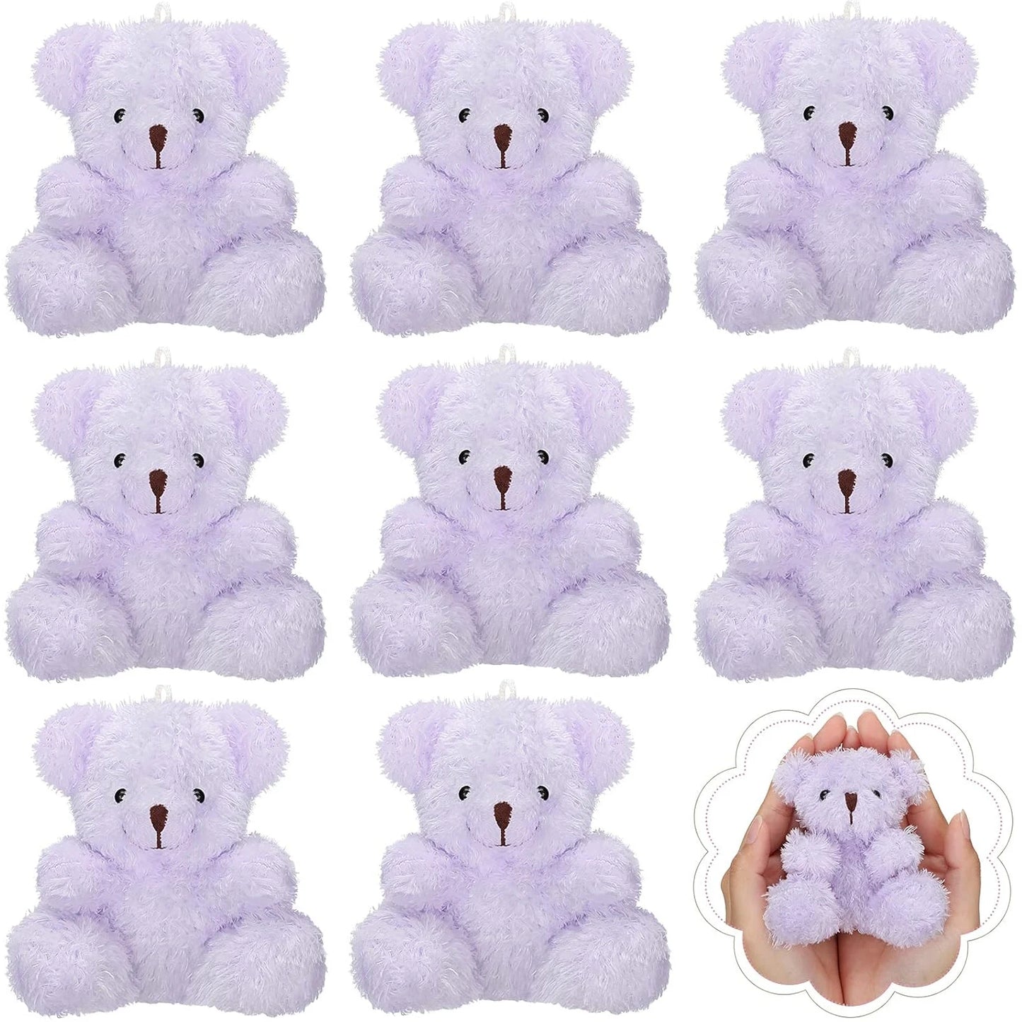 12-48Pcs Mini Plush Bears 4 Inch Small Bear Stuffed Animal Toys Tiny Fuzzy Bear Soft Bear Stuffed Doll for Birthday Party Favors