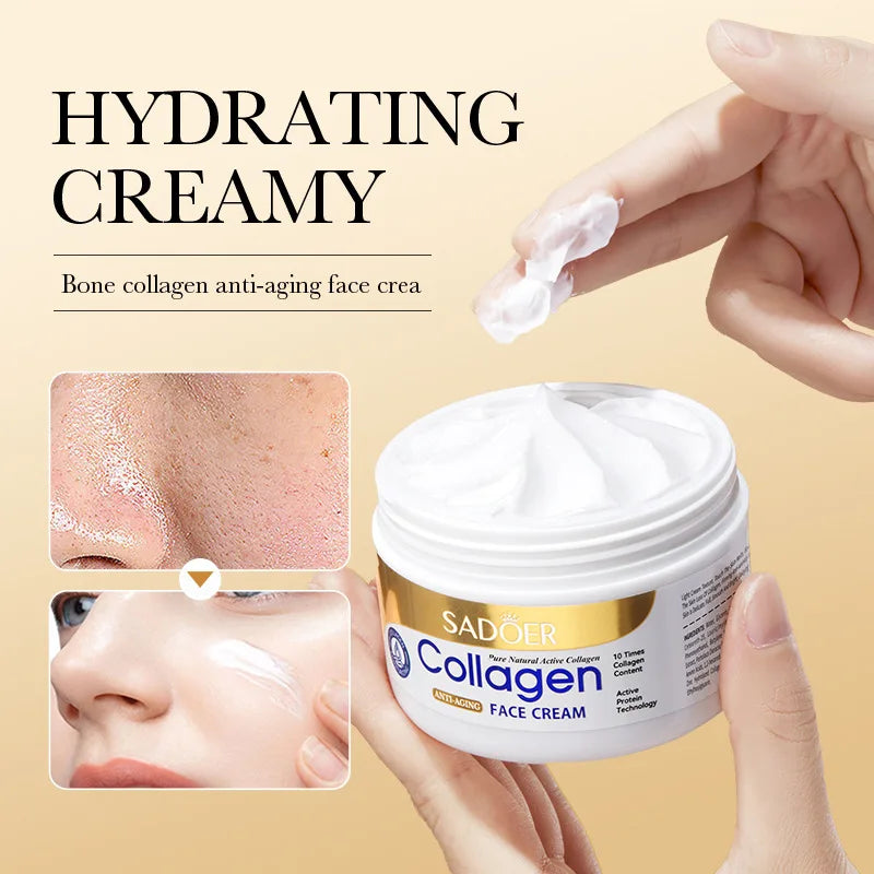 SADOER Collagen Firming Face Cream Moisturizing Hydrating Face Creams Faical Cream Beauty Face Skin Care Products