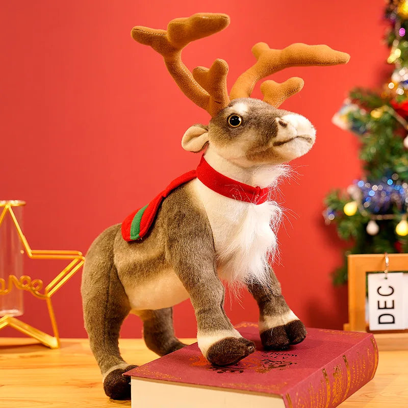 Simulation Reindeer Plush Toy Christmas Deer Plushies Doll Xmas Elk Soft Toys Merry Christmas New Year Decor Best Gifts for Kids