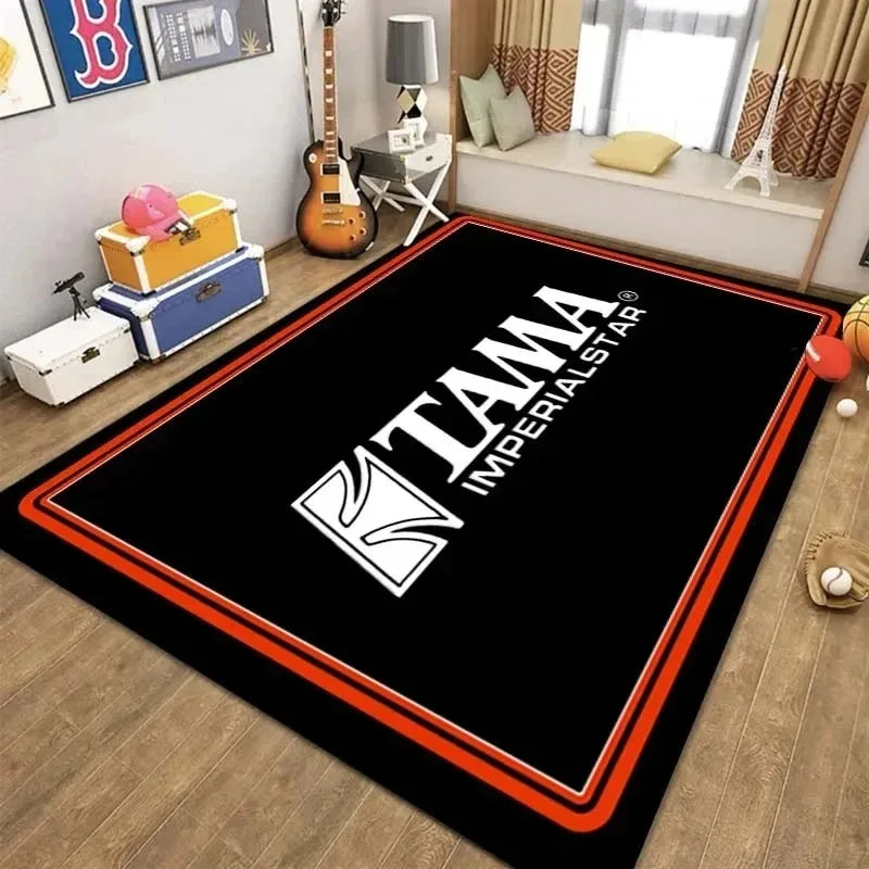 Stylish T-TAMA Drum Print Carpet for Home Decor Carpet for Music Enthusiasts Unique Rug for Jazz or Electronic Drum-Themed Decor