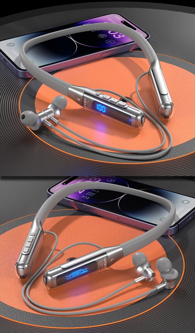 EARDECO 80 Hours Endurance Bluetooth Headphone with Microphone Wireless Headphones Bass Stereo Neckband Earphones Bluetooth 5.3