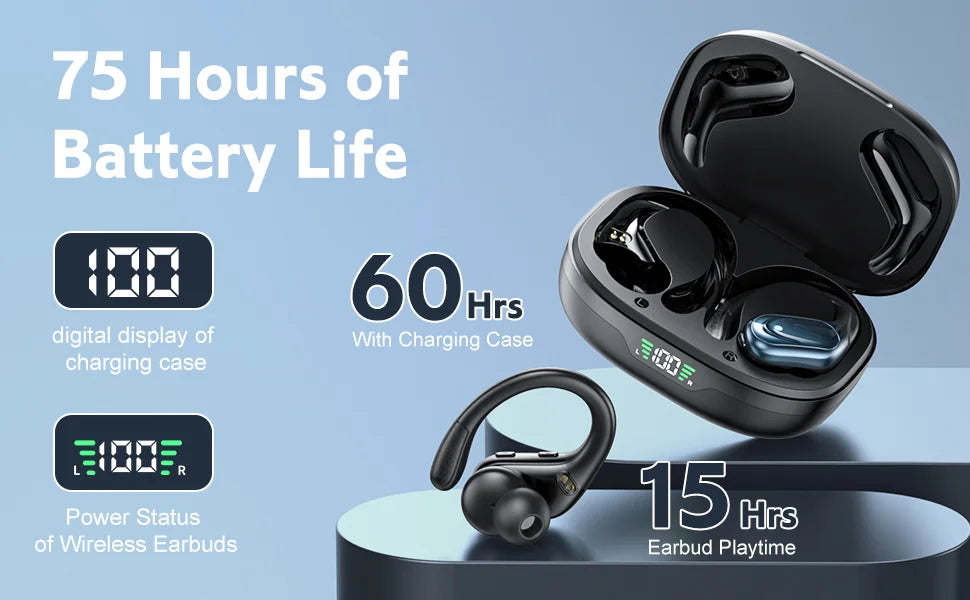 BX17 Bluetooth Earphones Tws Ear Hook Bluetooth 5.3 Running Sports Stereo Buttons Control With Microphone Wireless Headphones