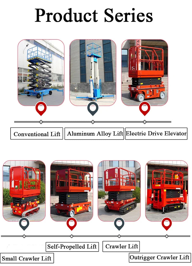 4m 6m 8m 15m Working Height Scissor Lift Plataforma Elevadora Light Weight Aerial Work Platform Scaffolding Manufacturer