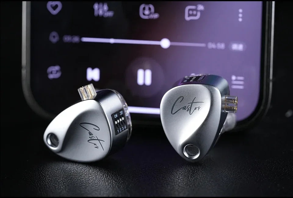 KZ Castor Wired Earbuds Improved Bass HiFi Earphone 2 Dynamic High-end Tunable Balanced Armature In-ear Headphone Music Headset