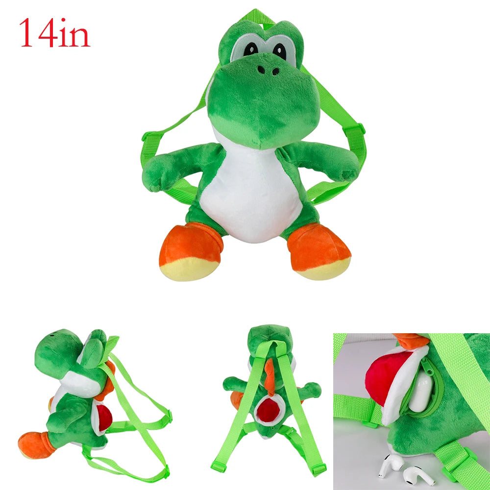 9 Styles Super Mario Plush Backpack Koopa Troopa Bowser Lemmy Yoshi Turtle Shell Stuffed Plushie Toys Cartoon Peluche Dolls Bag