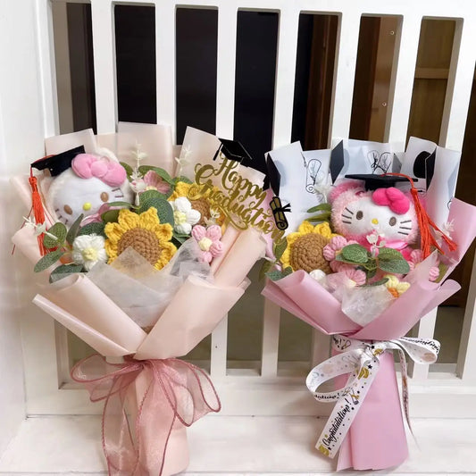 Cartoon Anime Series Hellokitty Kulomi Plush Toys Creative Graduation Bouquet Children's Day Birthday Graduation Gifts For Kids