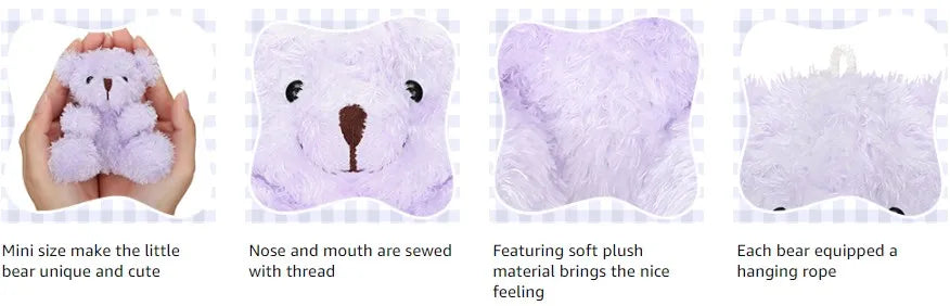 12-48Pcs Mini Plush Bears 4 Inch Small Bear Stuffed Animal Toys Tiny Fuzzy Bear Soft Bear Stuffed Doll for Birthday Party Favors