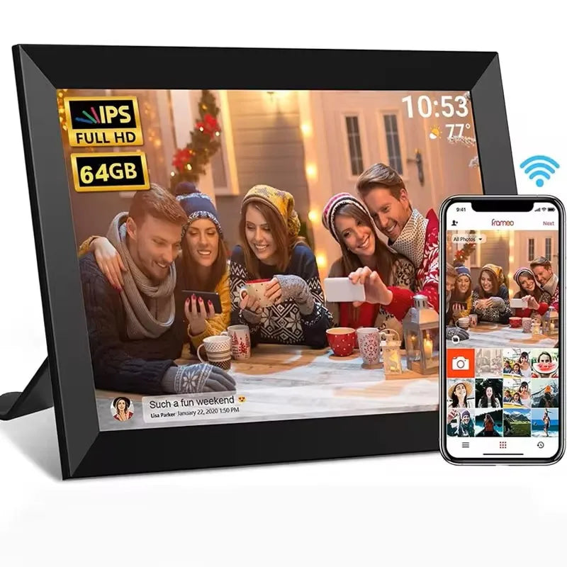 Frameo Digital Picture Frame 10.1 Inch 32GB/64GB Smart WiFi digital photo frame with 1280x800 IPS HD Touch Screen Wall Mountable