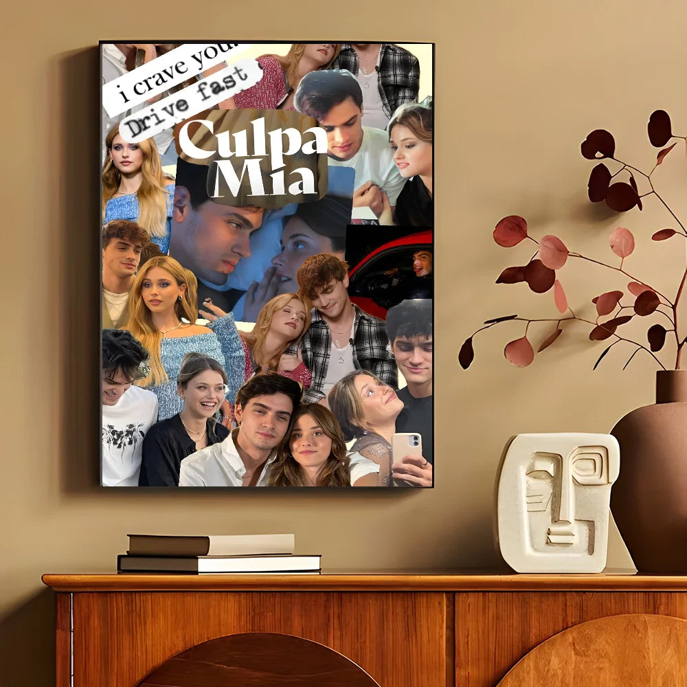 My Fault Culpa Mia 2023 Movie Poster Self-adhesive Art Waterproof Paper Sticker Coffee House Bar Room Wall Decor