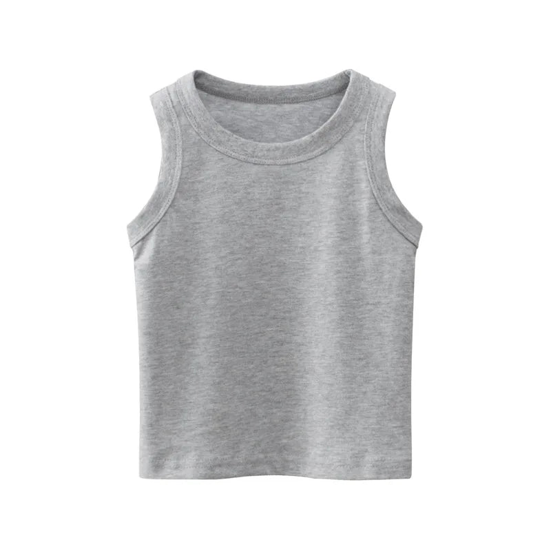 Boys Round Neck Cotton Tank Top Casual Comfortable Breathable For Summer Kids Clothes Baby Vest