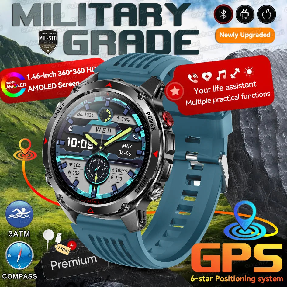 Forerunner 570 GPS Smart Watch 3ATM Waterproof  AMOLED Screen MULTI-BAND GNSS Compass Altimeter Flashlight Sports Smartwatch Men