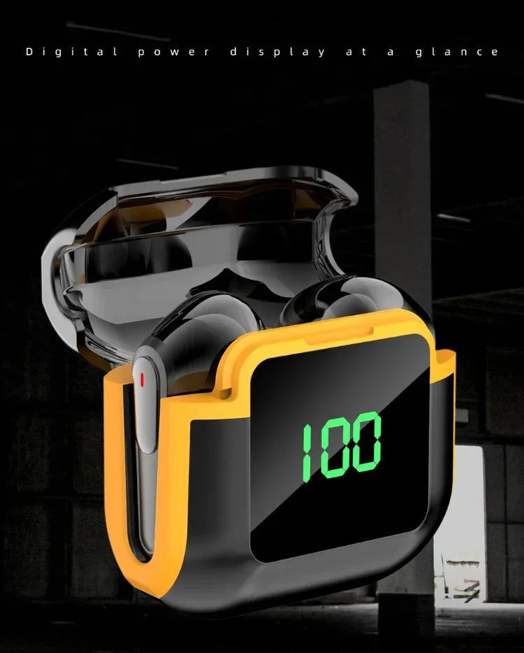 PRO90 Bluetooth 5.3 Headphones TWS Wireless Earphones with LED Display Stereo Headset Touch Control Earbuds Noise Reduction