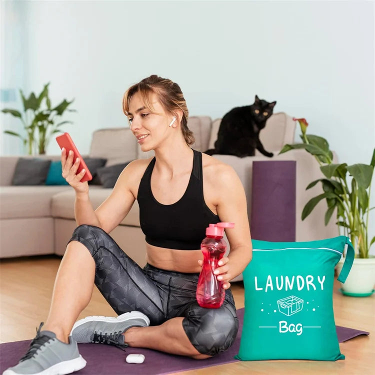 Large Travel Laundry Bag Waterproof Wet Dry Bags for Gym Clothes Swimming Yoga Machine Washable Dirty Clothes Organizer