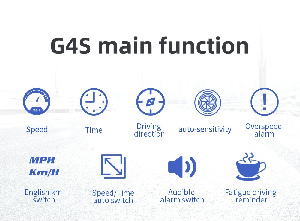 G4S GPS Smart Gauge Head Up Display For HUD Auto Computer Speedometer Display KMH MPH Time Compass Car Electronics For All Car