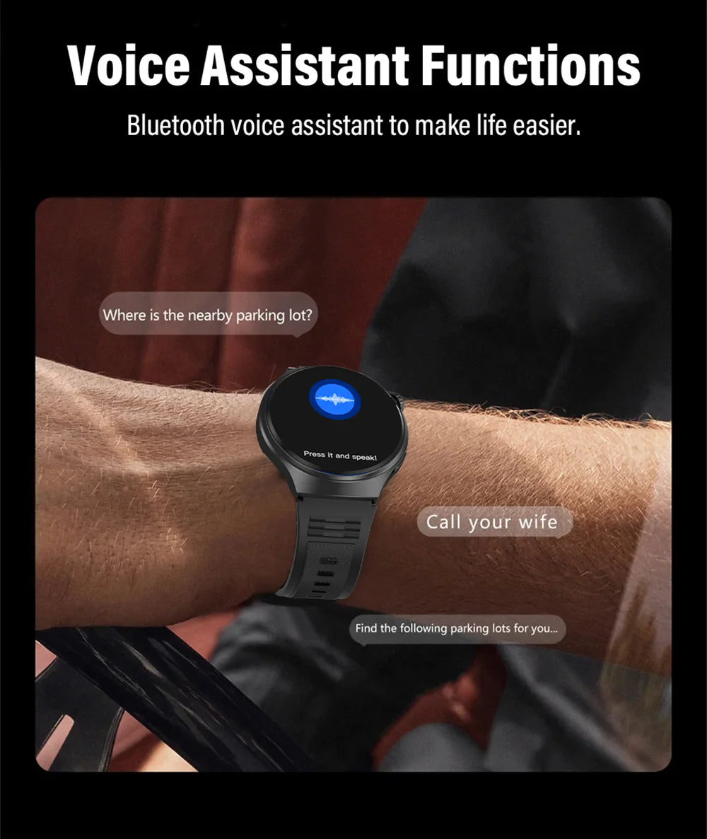 LAXASFIT 2026 New Smart Watch for Men Full Touchscreen Bluetooth Call Sports Fitness Smart Wristwatch Holiday Gift
