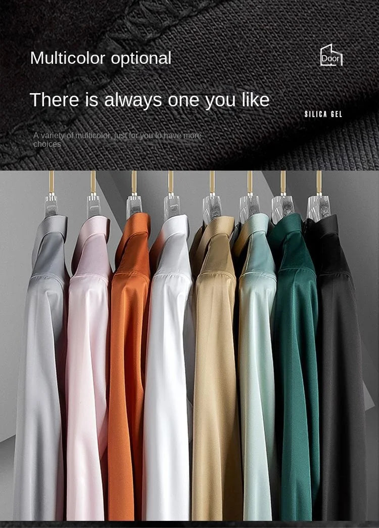 Men's White Shirt Long Sleeve Non iron Business Dress Slim Fit Korean Version Professional Work White Casual Men's Suit Shirt
