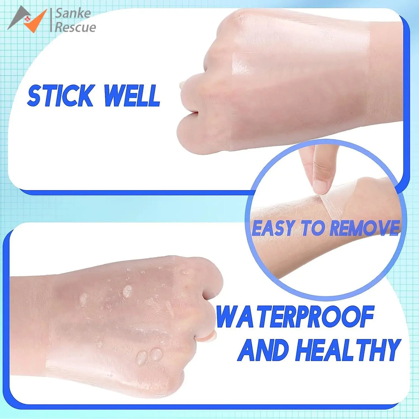 Transparent Dressing Adhesive Bandage Waterproof Clear Bandages Stretch Tape Tattoos Swimming Travel Outdoor Camp Emergency Kits