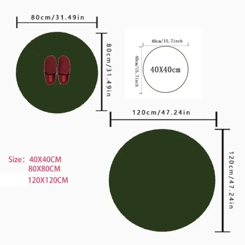 Cute Animals Print Large Area Round Rug Non-Slip Wear-resistant Circle Carpet for Living Room Bedroom Soft Floor Mat Home Decor